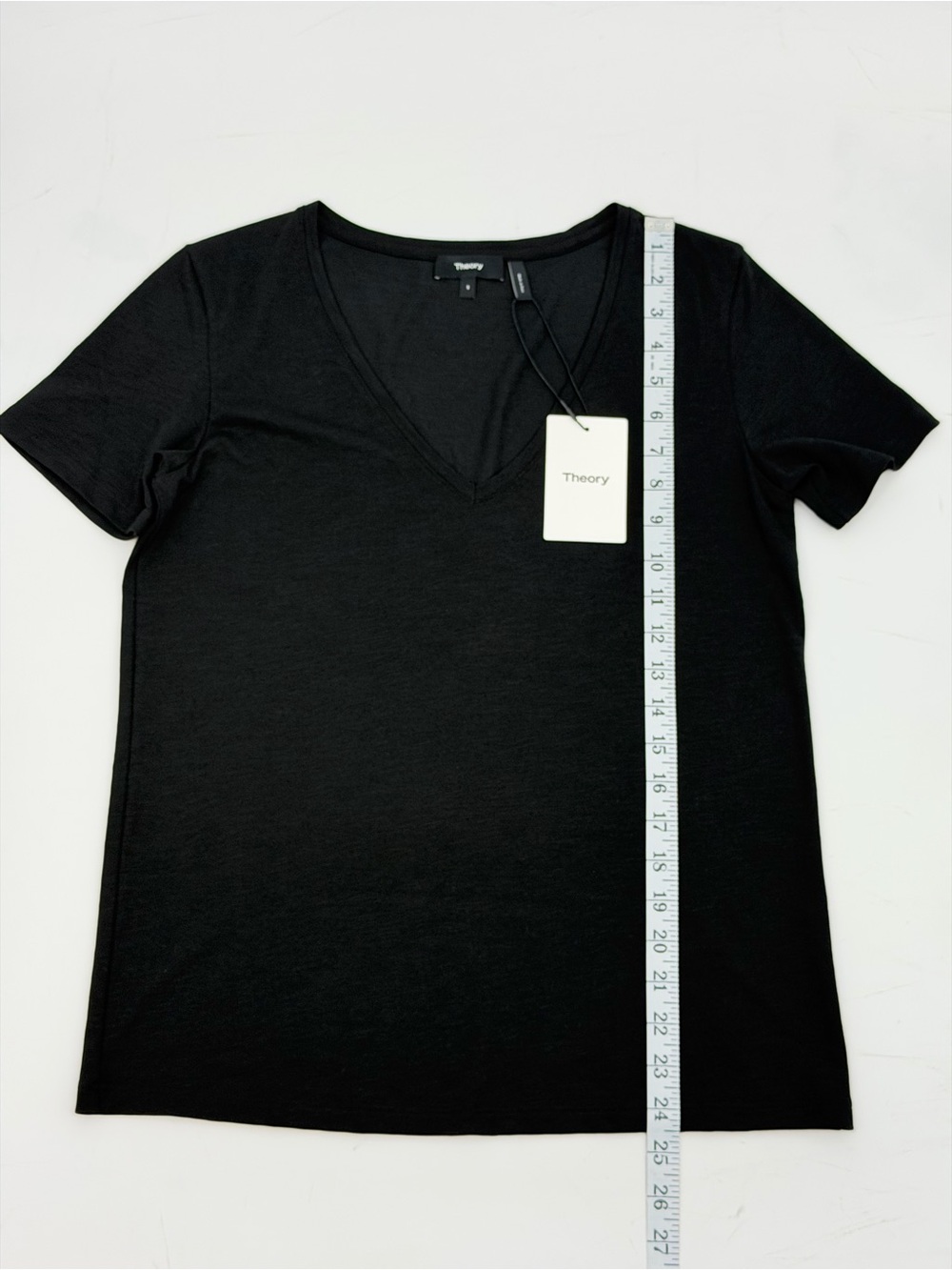 Theory Dayne B Atmos Light Modal Blend V-Neck Tee Black Size Small NWT - Picture 4 of 10